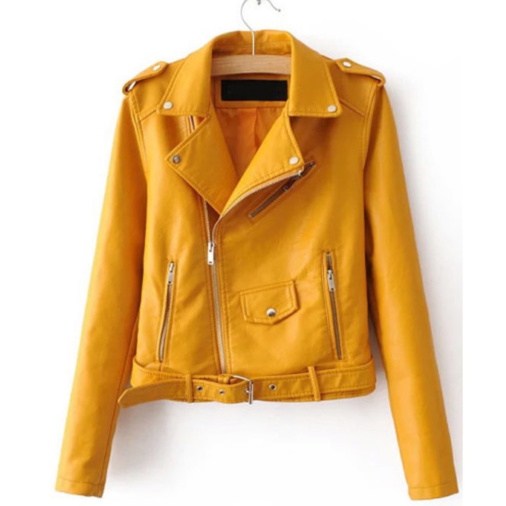 *Brand New* Vegan Leather Mustard Jacket